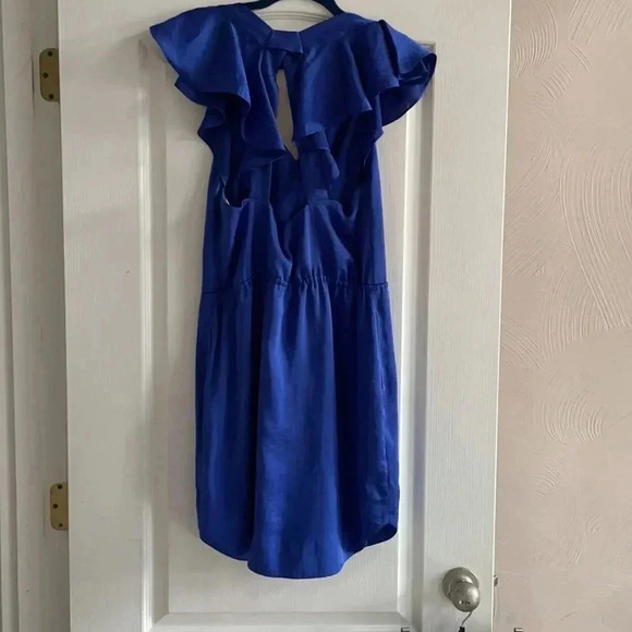 BCBGeneration Faux Wrap dress Azure Blue Size medium NWT Cocktail Minidress - Picture 4 of 12